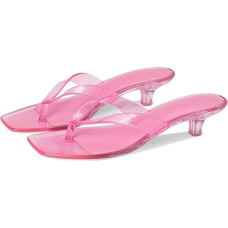 Tracie Y2K Jelly Thong Kitten Heel Sandal - Pink | Walmart (US)