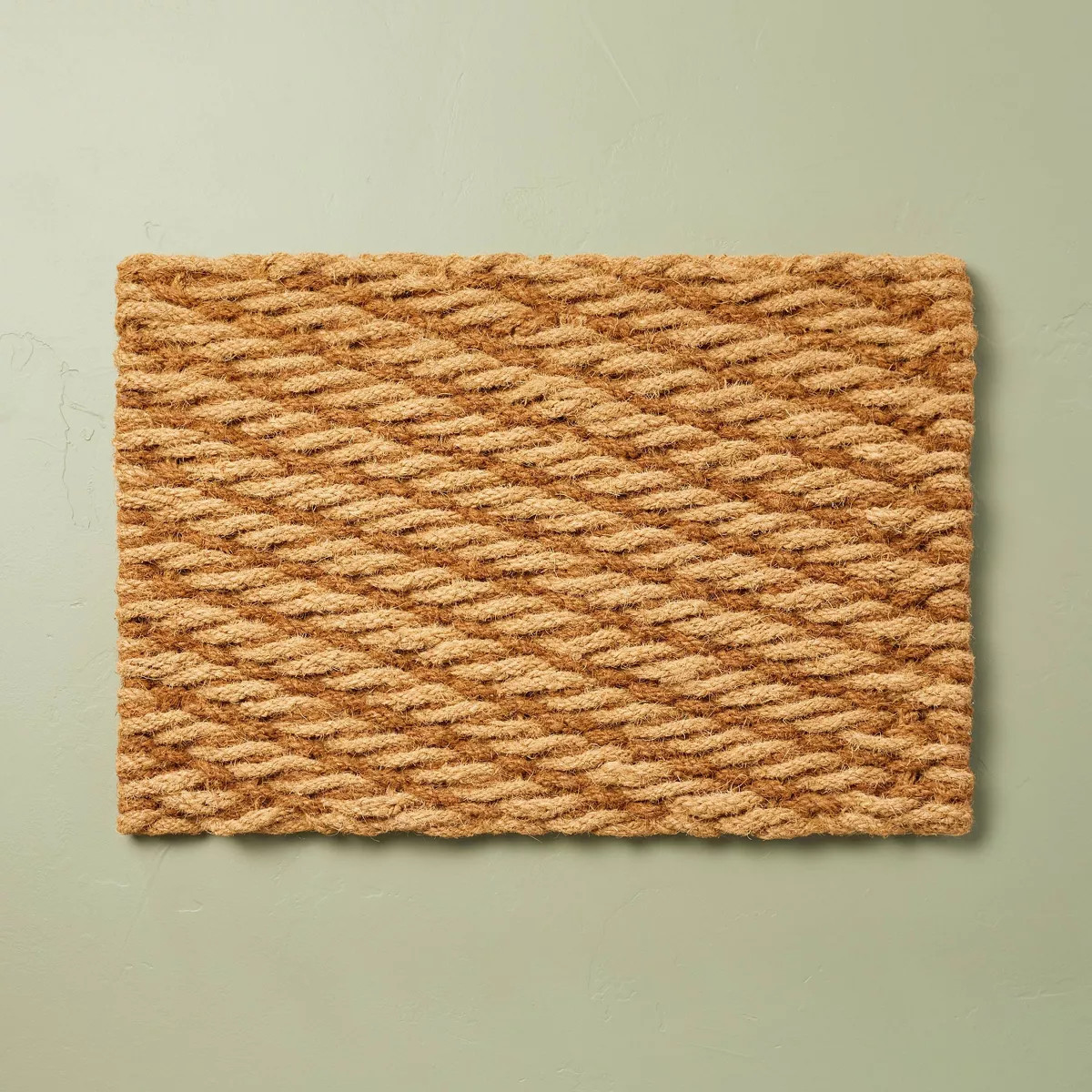 Chunky Twisted Rope Handwoven Coir Doormat Natural/Brown - Hearth & Hand™ with Magnolia | Target