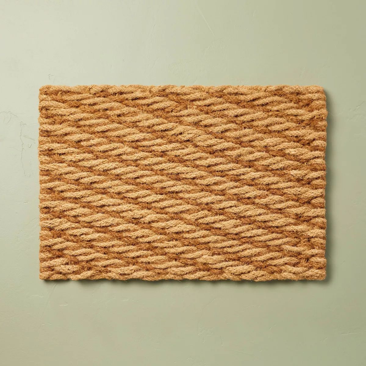 Chunky Twisted Rope Handwoven Coir Doormat Natural/Brown - Hearth & Hand™ with Magnolia | Target