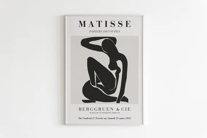 Matisse Woman Figure Cutout Black, Printable Poster, Wall Art, Matisse Poster, Abstract Art Print... | Etsy (US)