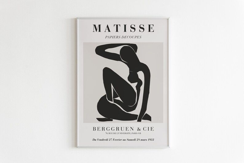 Matisse Woman Figure Cutout Black, Printable Poster, Wall Art, Matisse Poster, Abstract Art Print... | Etsy (US)