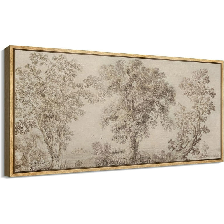 IDEA4WALL Extra Large Framed Canvas Print Wall Art intage Arboreal Trees in an Etching Artwork Na... | Walmart (US)