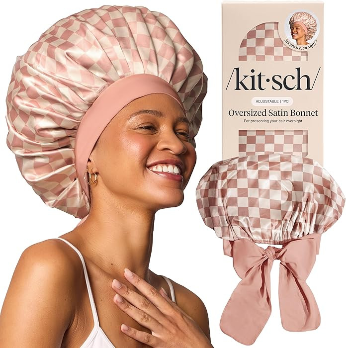 Kitsch XL Satin Bonnet for Sleeping - Softer Than Silk Bonnet For Sleeping Women - Secure Fit Adj... | Amazon (US)