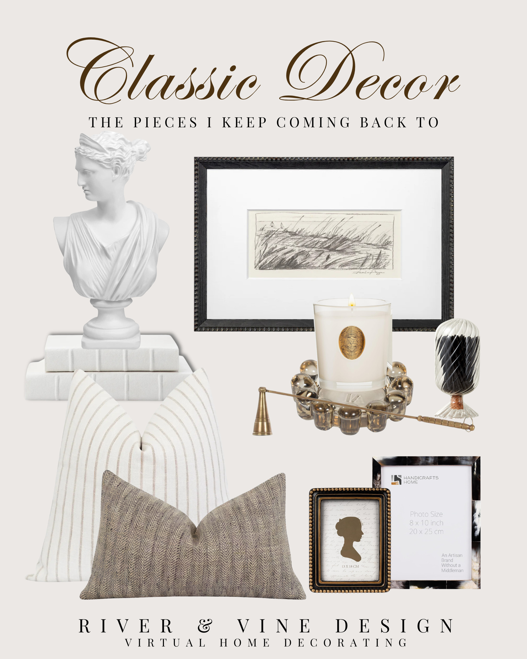 Classic decor pieces I keep coming back to: bust sculptures, vintage-inspired framed art, tortoise accents, tailored pillows, candle accessories, and small antique-style frames. These are the details that add character, depth, and that collected-over-time look to shelves, coffee tables, consoles, and sitting rooms.

Disclosure: I may earn a small commission from purchases made through my links, at no additional cost to you. 

 #LTKHome