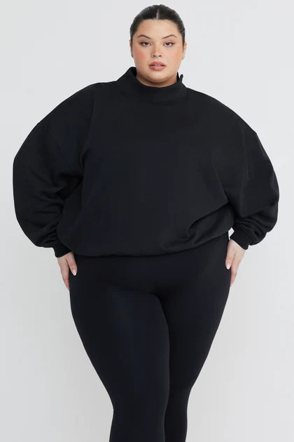 OFF DUTY MOCK NECK CLUB SWEATSHIRT - BLACK | TALA (UK)