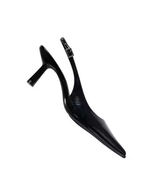 Bershka Kitten heel slingback shoes in black | ASOS (Global)
