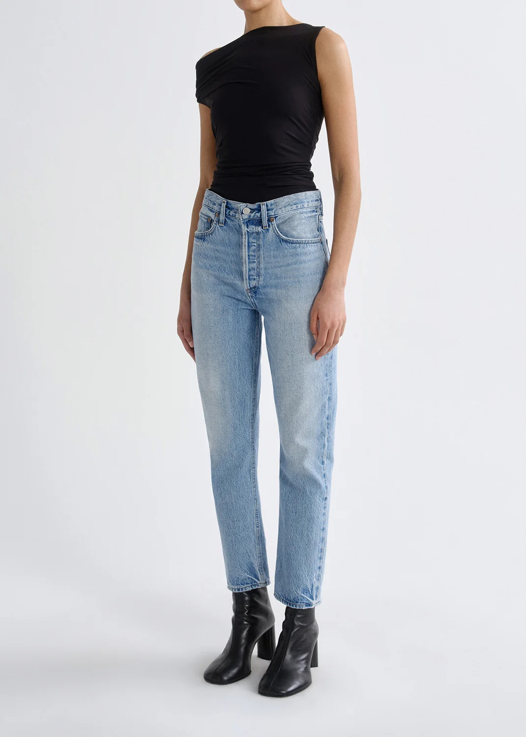 riley crop high rise straight stream | AGOLDE