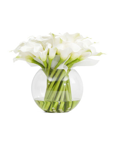 Calla Lily Arrangement In Glass Vase | TJ Maxx
