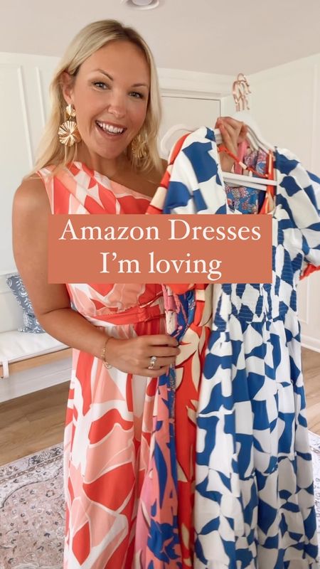 Printed Amazon dresses! Love the colors of these! I’m wearing a med and would be perfect for vacation or date night! So fun! 

#LTKMidsize #LTKSeasonal #LTKStyleTip