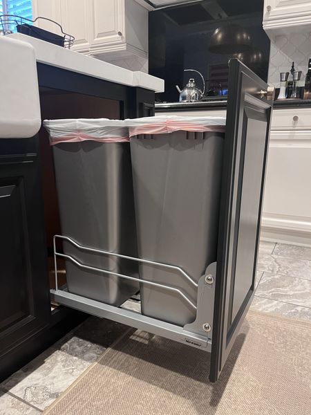 Pull Out Dual Trash Can for Full Height Kitchen Garbage Cabinet

I am in love with this hidden trash can installation kit! It keeps our trash cans out of sight and there is room for both a trash bin and a recycling bin.

#kitchen #kitchenstorage #kitchenorganization #kitchenisland #kitchentrash #trashcan #trashcanstorage 

#LTKhome #LTKfamily #LTKparties
