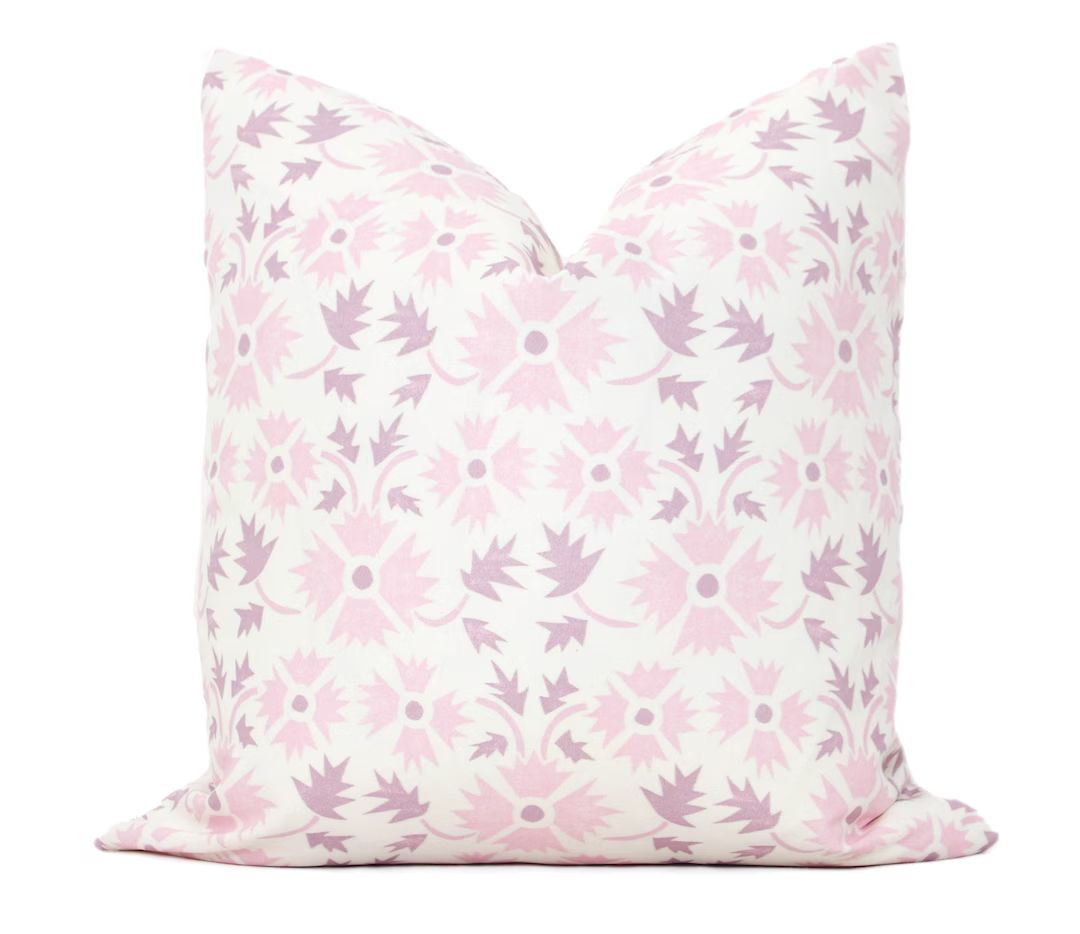 Lilac Jackson Floral Decorative Pillow Cover, Throw Pillow, Accent Pillow, Pillow Sham Green Ivor... | Etsy (US)