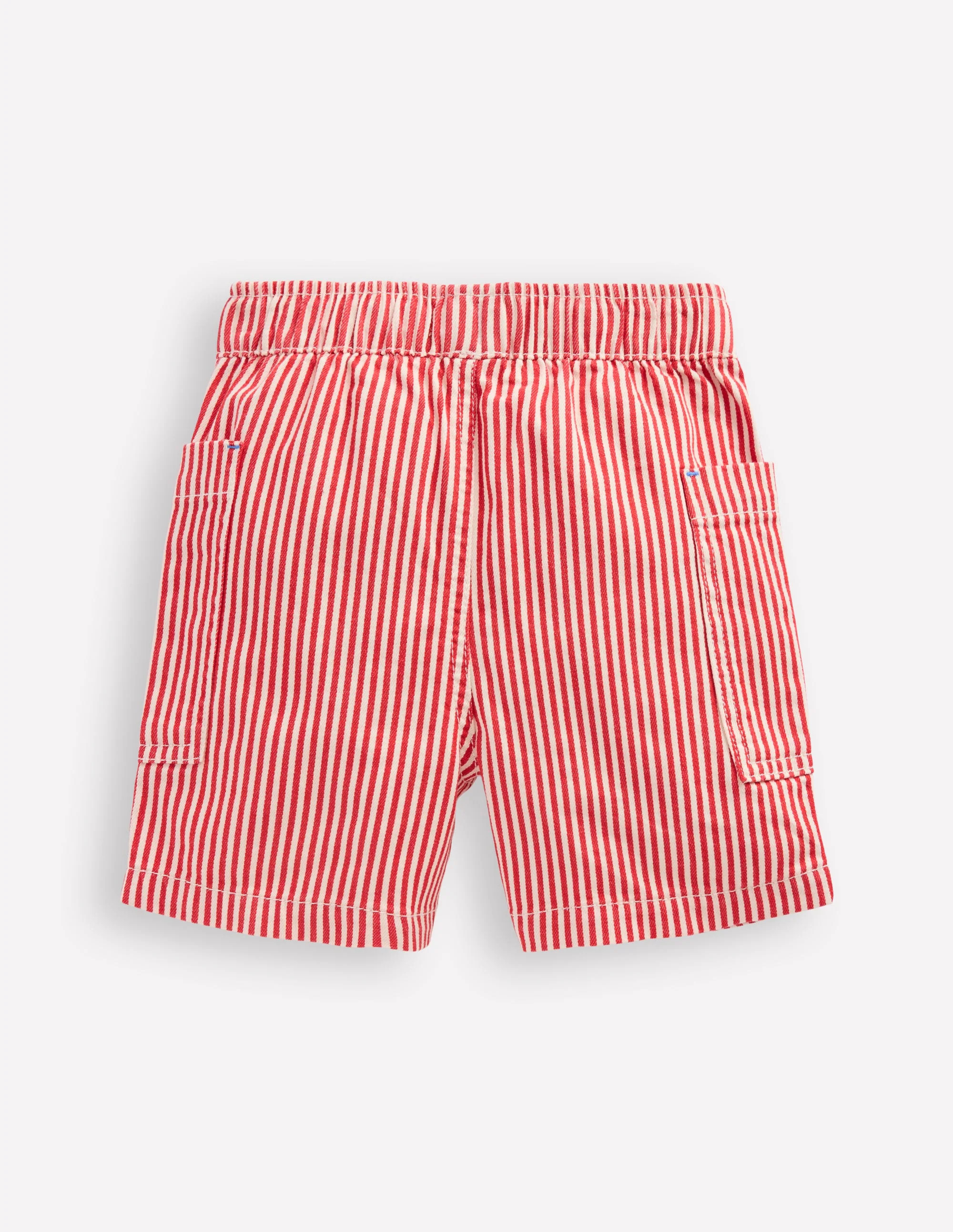 Cotton Pocket Shorts-Red Ticking | Boden (US)