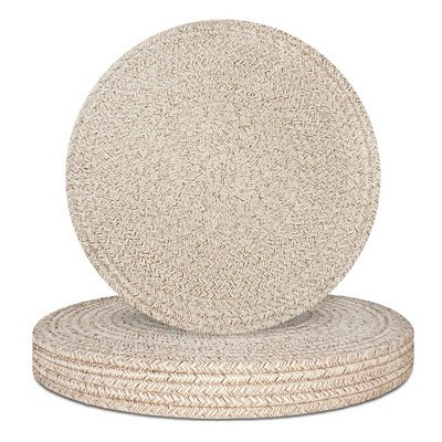 Aoibox Round Woven Cotton Rope Placemats Set 6, Non-Slip Heat Resistant Table Mats for Kitchen and Farmhouse Decor, Boho Style for Dining and Parties | Target