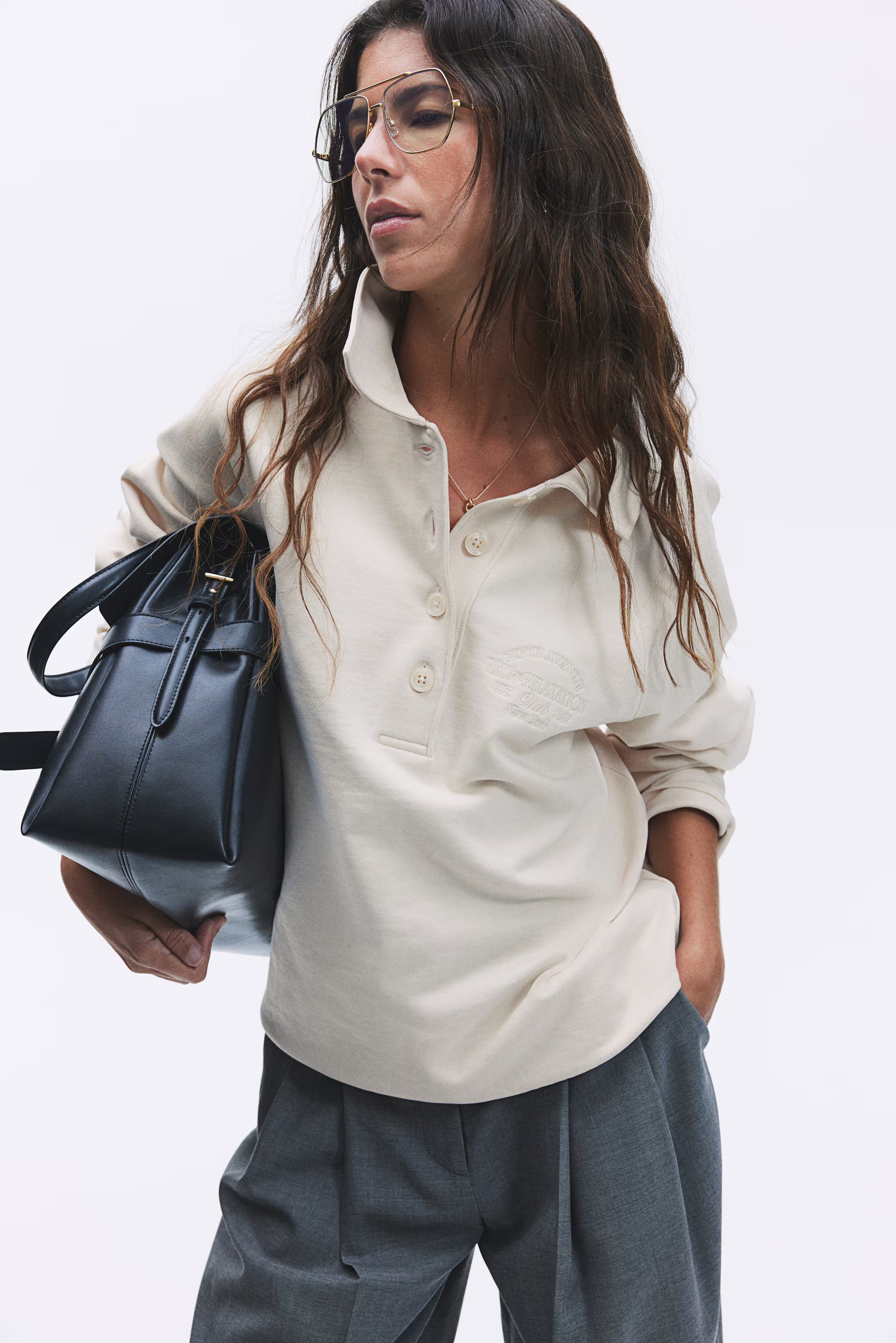Sweatshirt with Collar | H&M (US + CA)