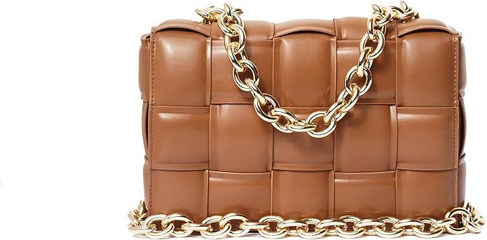 B.Bella Cassette Chain Womens Crossbody Handbag (Large, Brown) | Amazon (US)