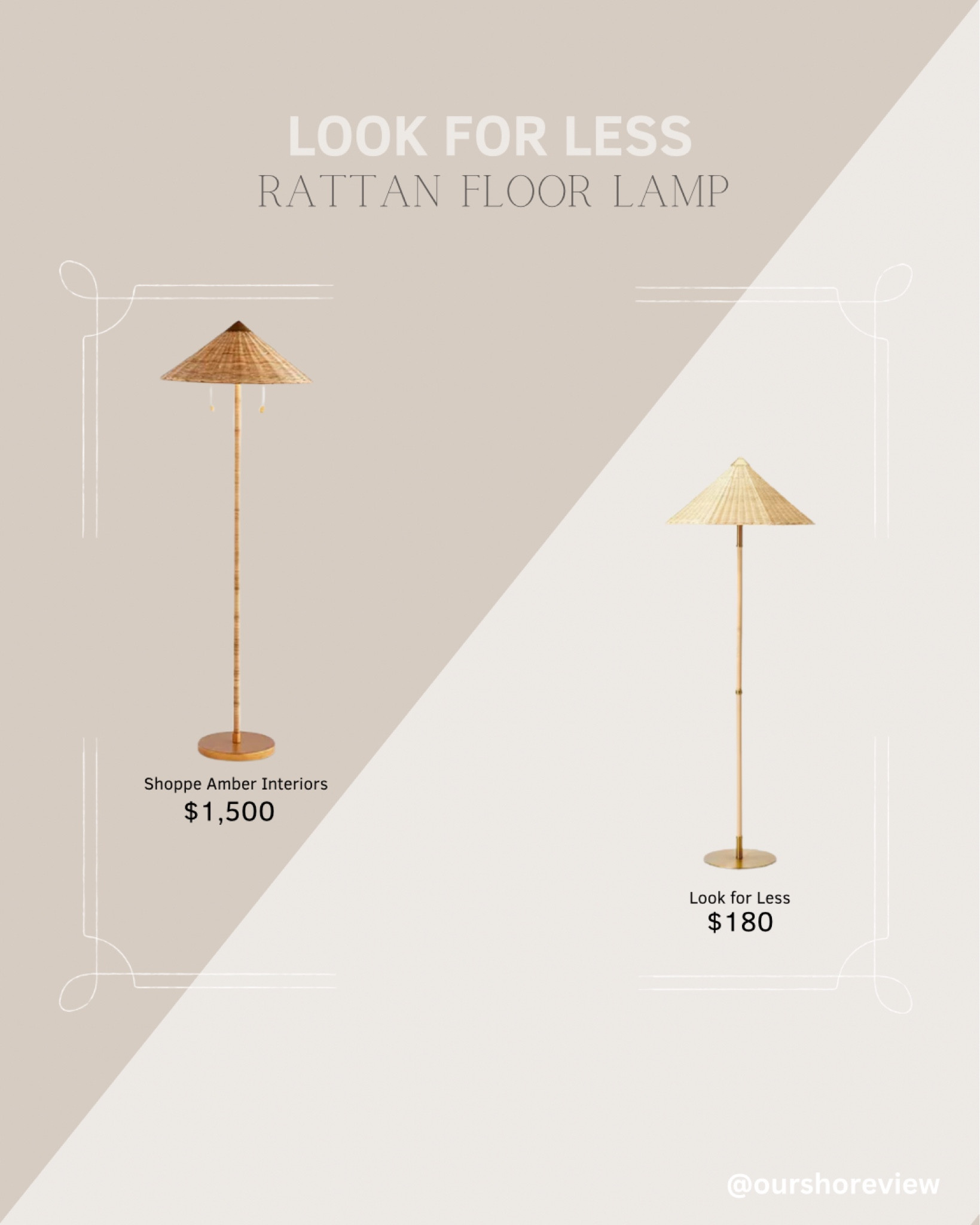 Designer lighting look for less, rattan floor lamp, coastal decor, shoppe Amber Interiors, designer dupe, coastal style 

#LTKHome #LTKStyleTip #LTKSaleAlert