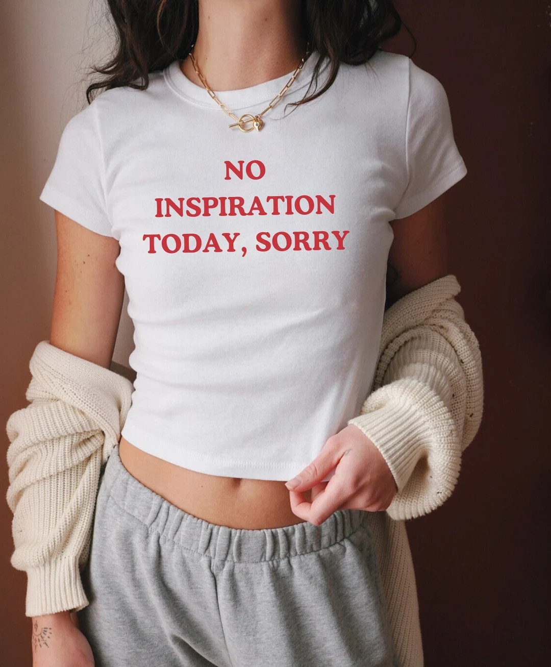 No Inspiration Today Sorry Baby Tee, Baby Tee Y2K, 00s Slogan T-shirt, Funny Quote Baby Tee, T-Sh... | Etsy (US)