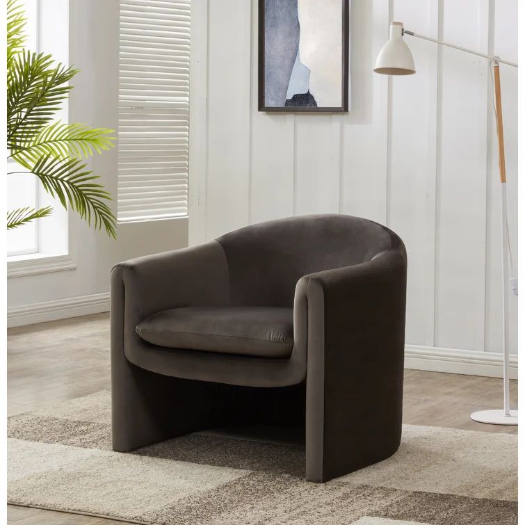 Pollman 32.9'' Wide Velvet Barrel Chair | Wayfair North America