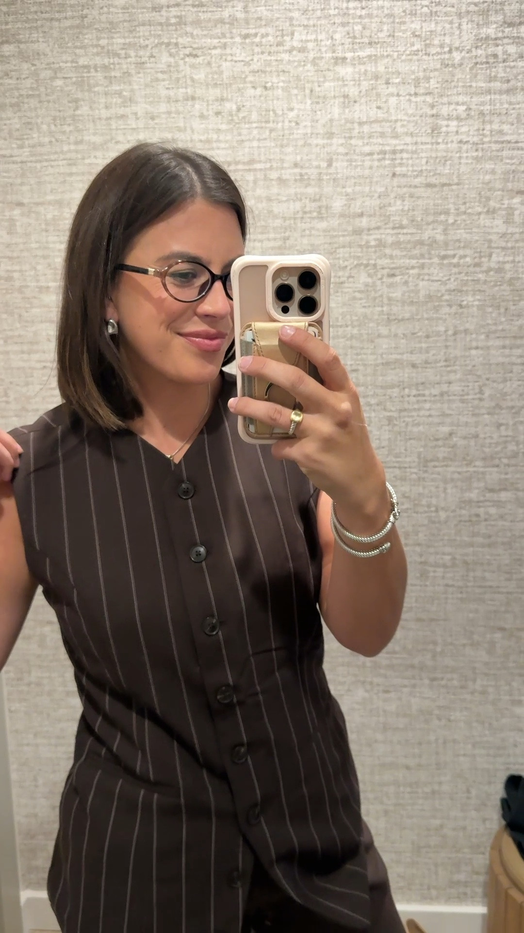 This vest came home with me, I love the light pink and cream stripes running through it. For a suit vest I love that it ties in the back. Makes it so feminine and great for business casual.

#LTKSeasonal #LTKWorkwear #LTKMidsize