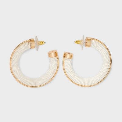 SUGARFIX by BaubleBar Threaded Hoop Earrings - White | Target