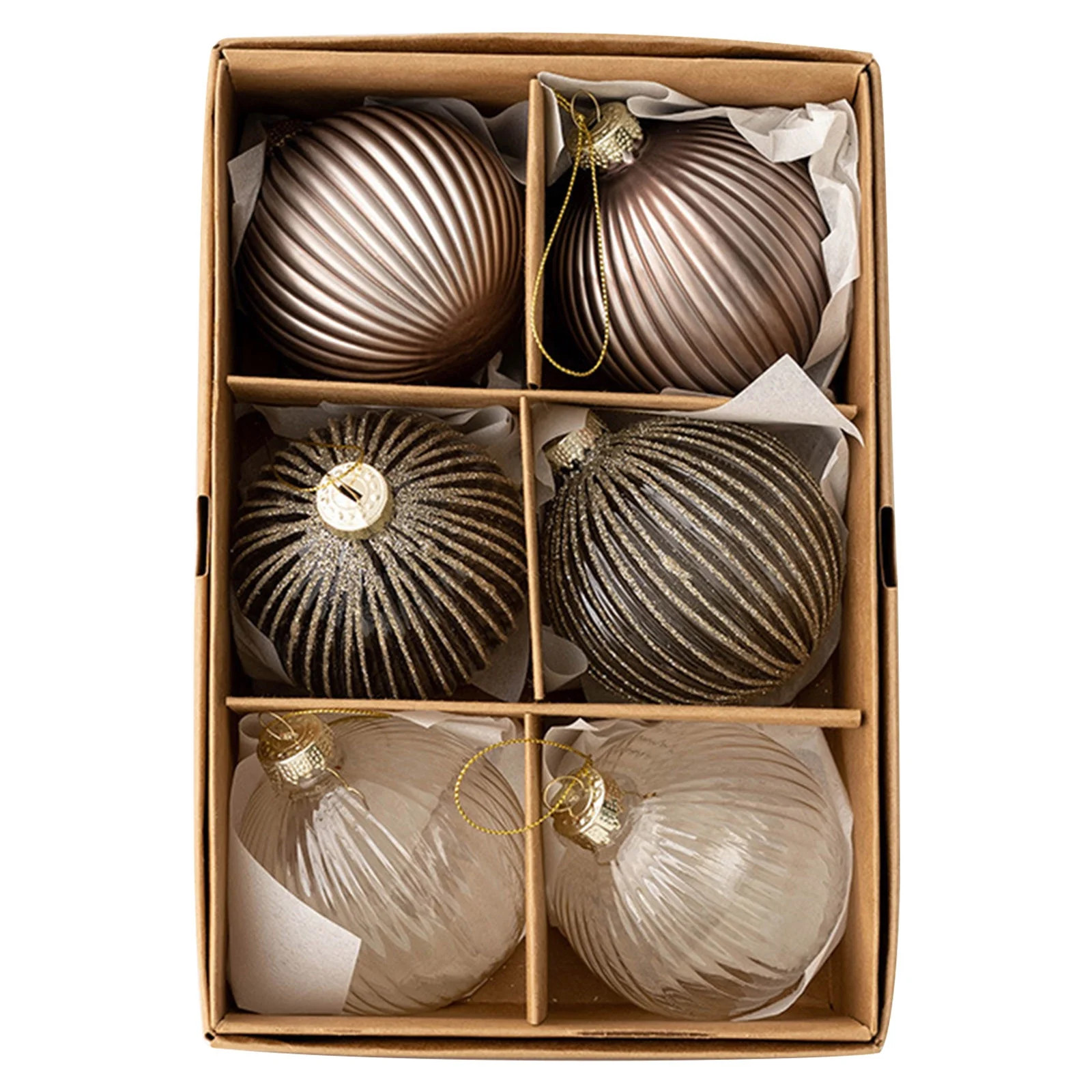 Qocolhg 6 Pcs Farmhouse Christmas Ball Ornaments Set, 2.36 Inch Rustic Shatterproof Christmas Bal... | Walmart (US)