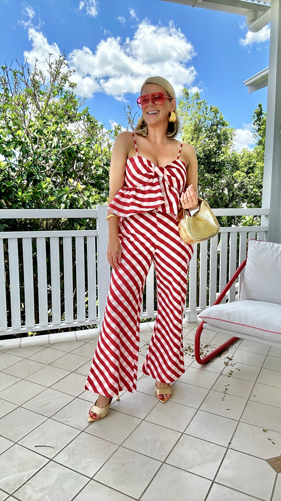Playfully polished - this gingham coordinating set makes a fun and festive outfit for the party season. 

Plus they’re great separates on their own paired back with white or denim  

Top: size 12 (for the bust but possibly could fit a 10)
Pants: 10 


#LTKsummer #LTKpartywear #LTKaustralia