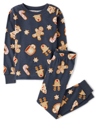 Kids Matching Family Gingerbread Snug Fit Cotton Pajamas - gray | The Children's Place