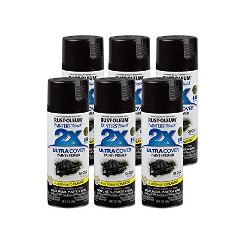 Rust-Oleum 249122-6 PK Painter's Touch 2X Ultra Cover, 6 Pack, Gloss Black | Amazon (US)