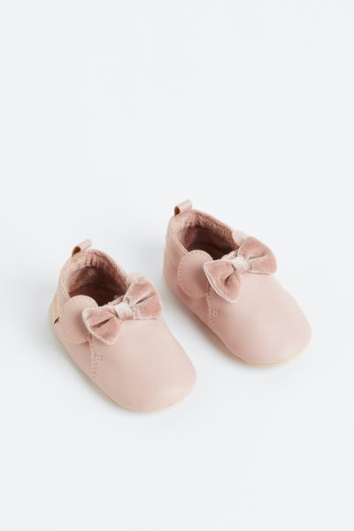 Soft Appliquéd Slippers - Light pink/Minnie Mouse - Kids | H&M US | H&M (US + CA)