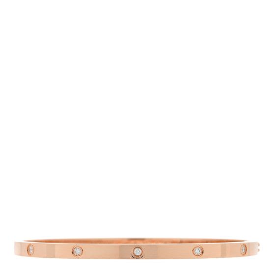 18K Pink Gold 10 Diamond Small LOVE Bracelet 17 | FASHIONPHILE (US)