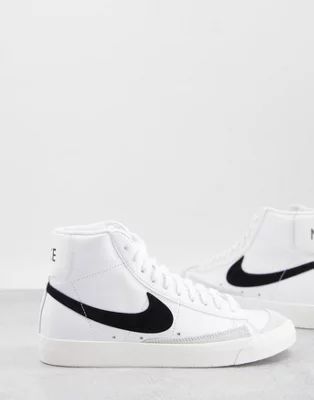 Nike Blazer Mid '77 VNTG sneakers in white and black | ASOS (Global)