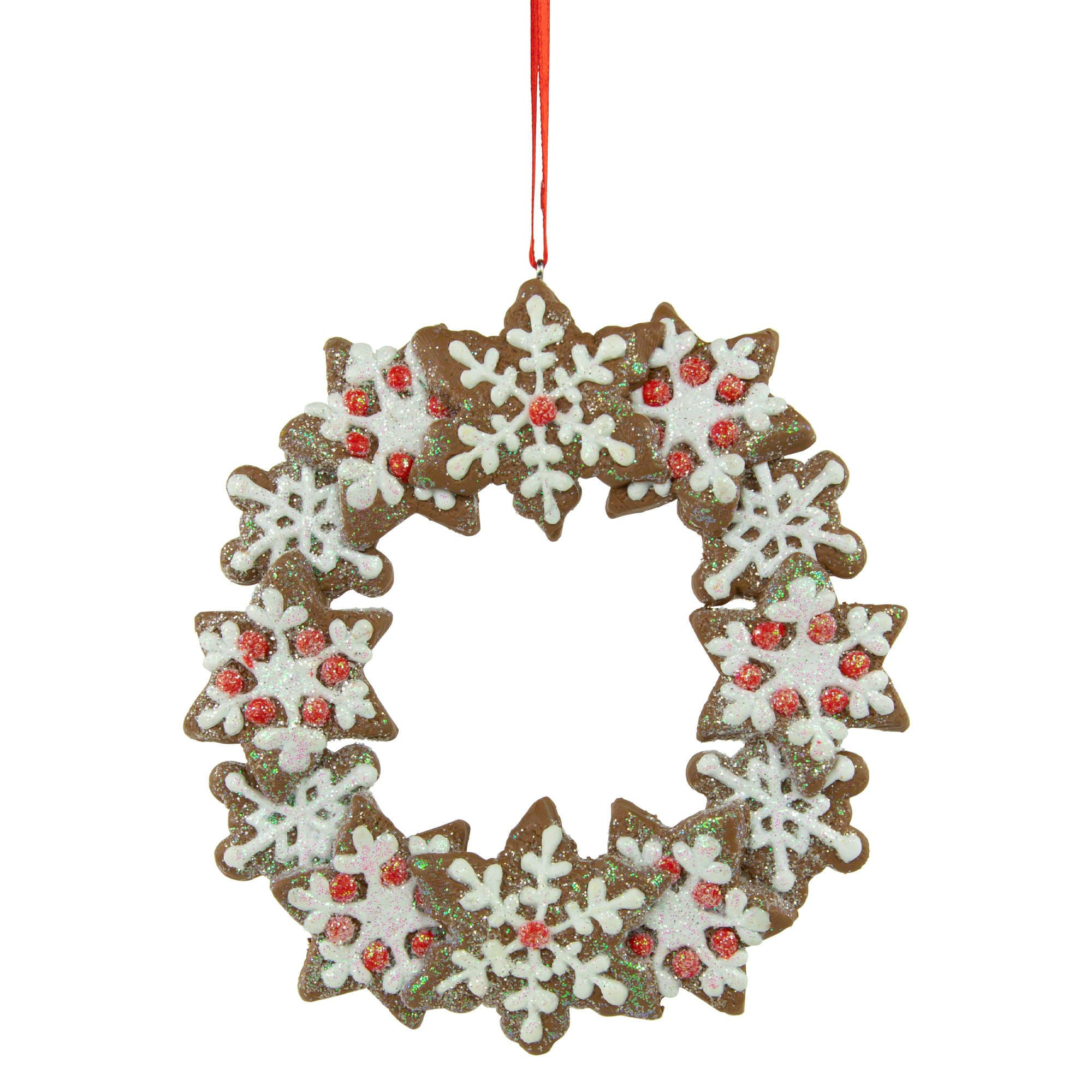 Northlight 4.5 inch Gingerbread Snowflake Wreath Christmas Ornament | NORTHLIGHT TR94442 | Lowe's