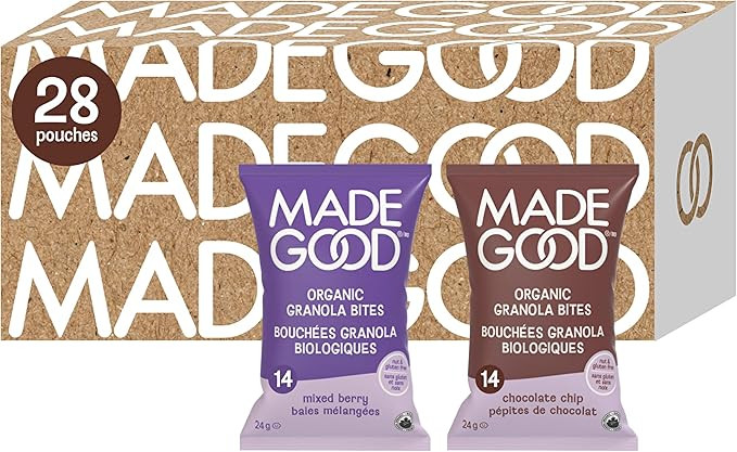 MadeGood Granola Bites, Variety Pack, 24g (28 Count) Chocolate Chip, Mixed Berry Gluten Free Snac... | Amazon (CA)