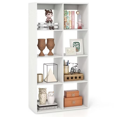 Costway 8-Cube Open Bookshelf with Anti-tip Kits Home Modern Style Storage Shelf for Study | Target
