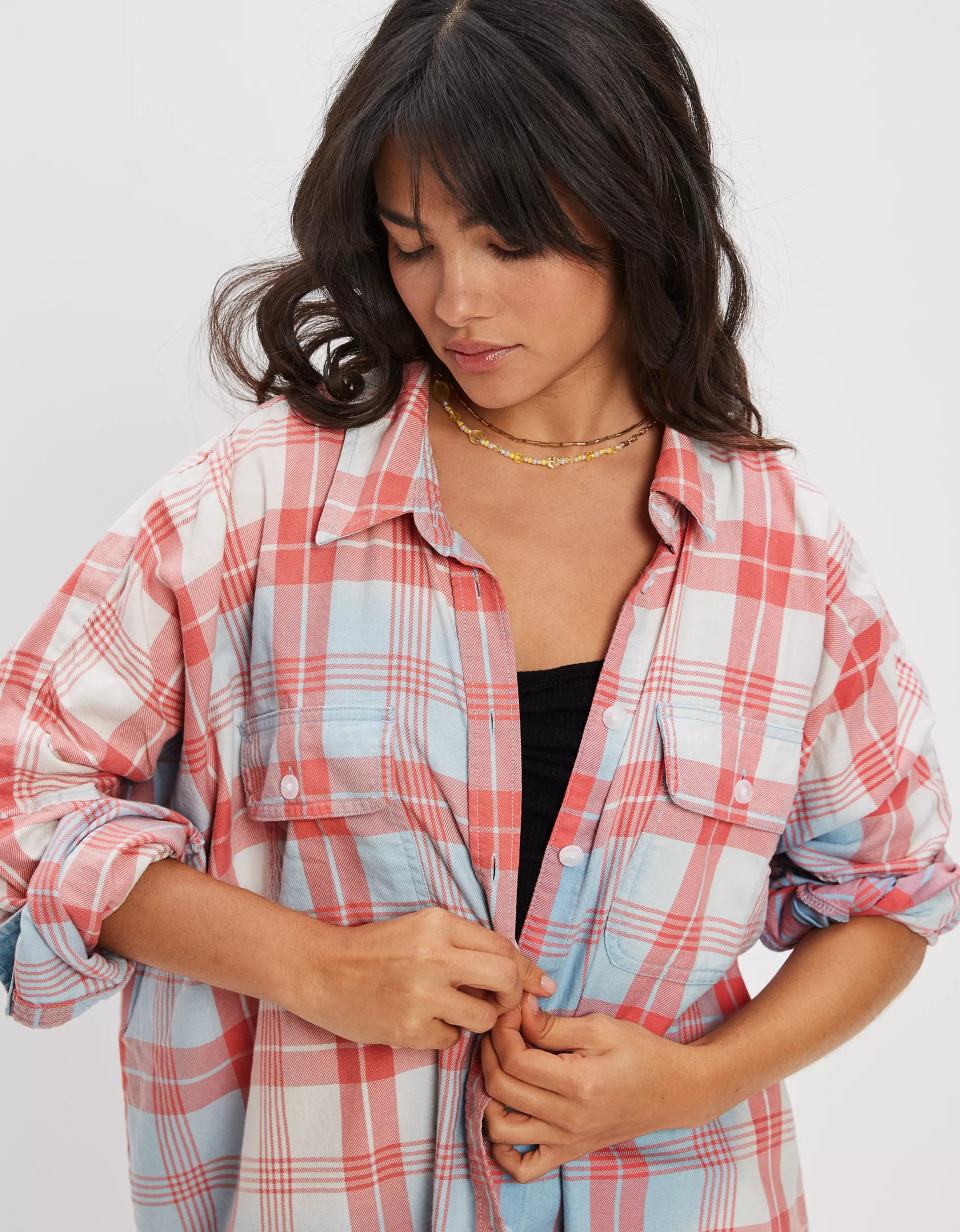 AE Go Big Beach Flannel Shirt | American Eagle Outfitters (US & CA)