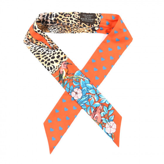HERMES

Silk Jungle Love Love Twilly Orange Bleu Brun | Fashionphile