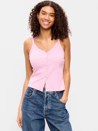 Button-Front Cami Tank Top | Old Navy (US)
