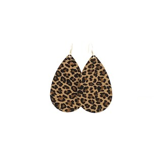 Spotted Leopard Leather Earrings | Nickel and Suede