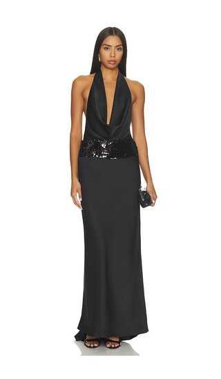 Runaway The Label Marcella Deep Plunge Maxi Dress in Black. - size M | Revolve Clothing (Global)