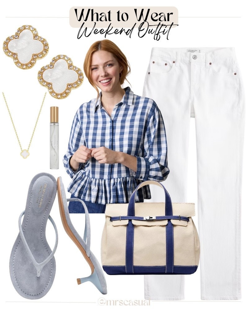Easy weekend outfit that looks cute without trying too hard 💙🤍 🔗

#LTKOver40 #LTKSeasonal #LTKootd
