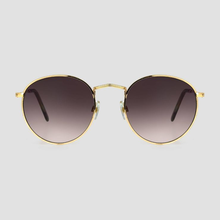 Women's Narrow Metal Round Sunglasses - Universal Thread™ Gold | Target