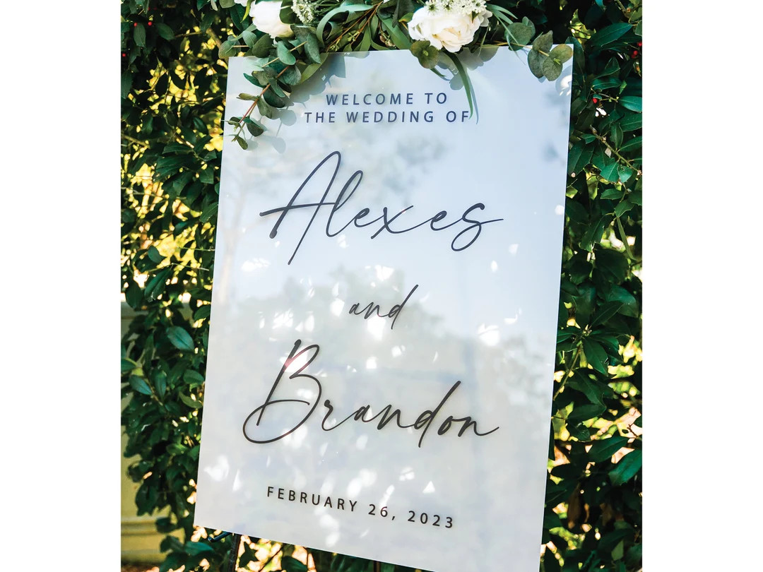Wedding Welcome Sign Modern Wedding Sign Acrylic Wedding Sign Lucite Wedding Sign Wedding Signs A... | Etsy (US)