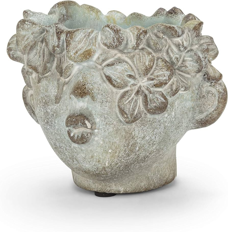 Abbott Collection Mini Kissing Face Cement Indoor and Outdoor Planter Pot, Grey (4" H) | Amazon (US)
