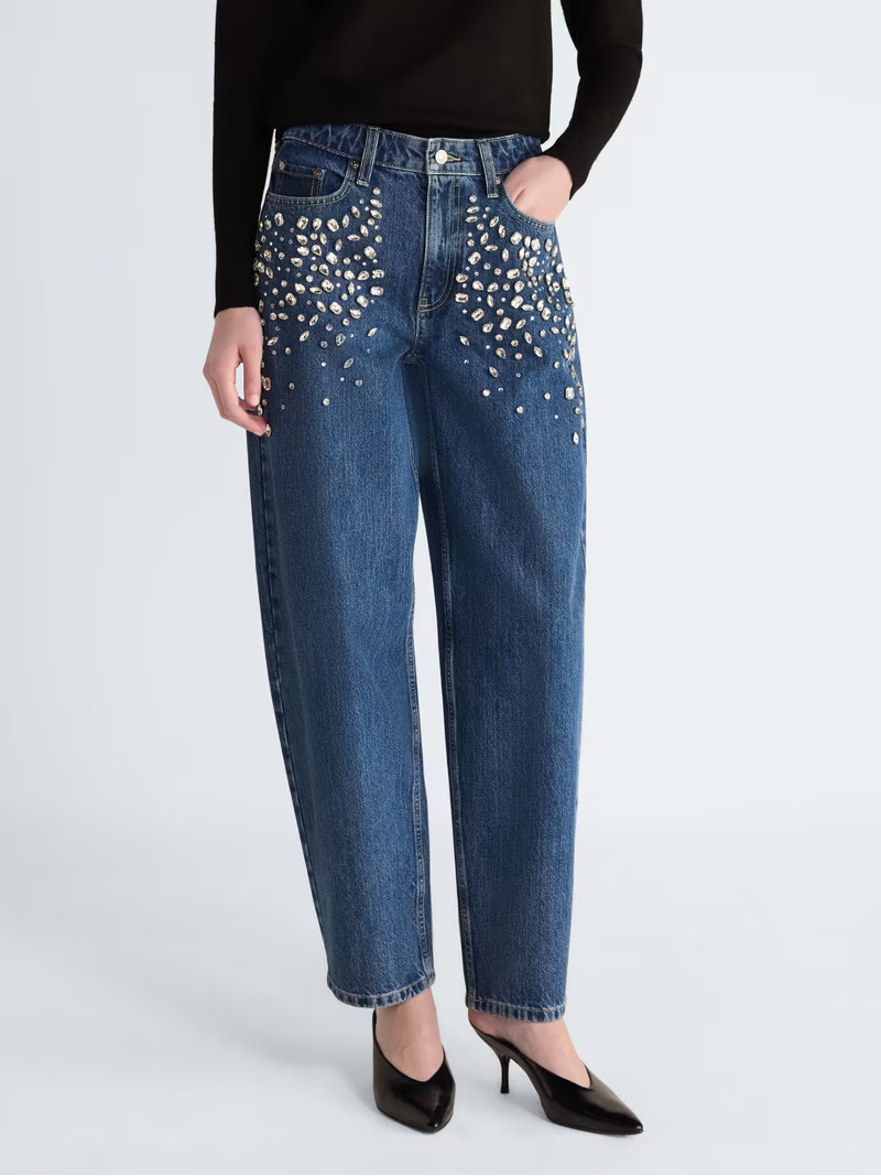 Scoop Women\u2019s and Women\u2019s Plus Faux Crystal Embellished Jeans, Sizes 0-28W | Walmart (US)