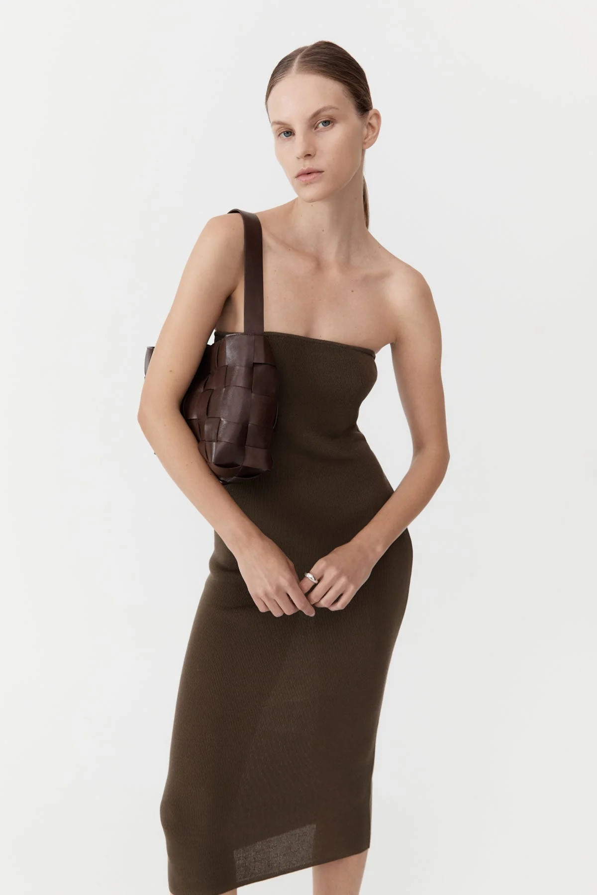 PRE-ORDER: Woven Mini Tote - Chocolate | St. Agni