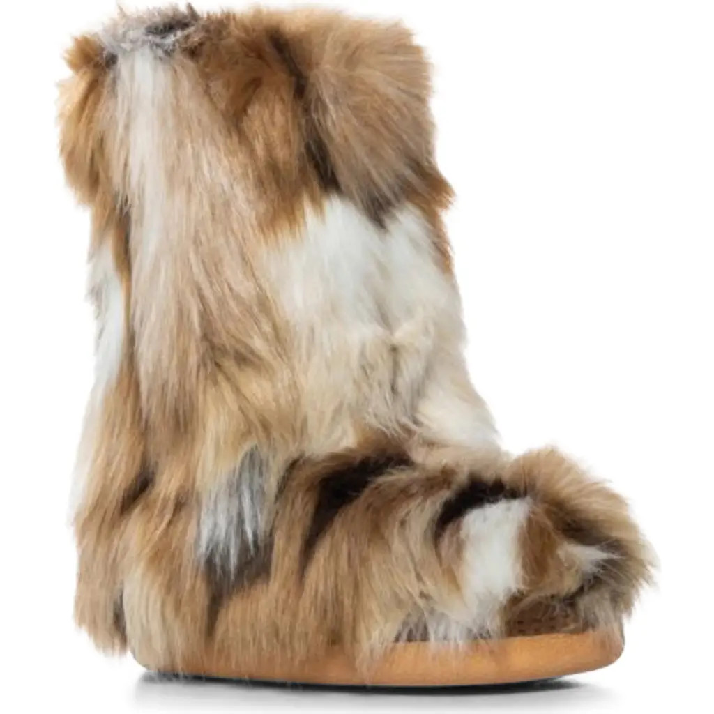 AZALEA WANG Nadianna Faux Fur Bootie in Brown at Nordstrom, Size 10 | Nordstrom