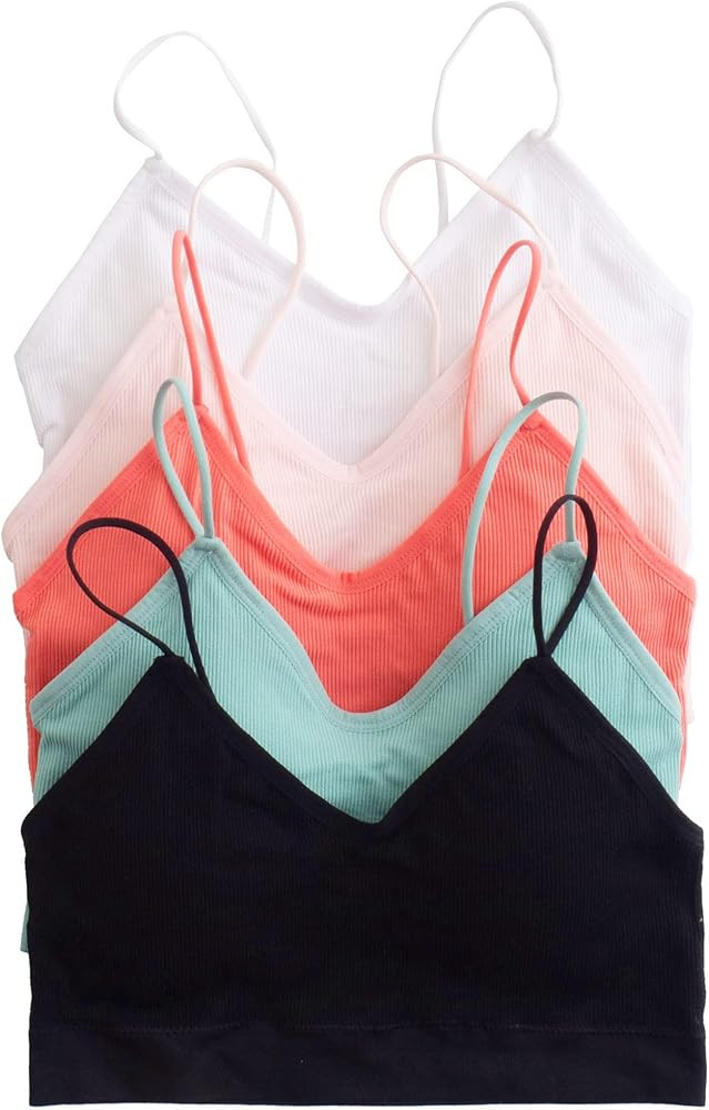 Alyce Intimates Pack of 5 Seamless Womens Ribbed Sleep & Lounge Bra | Amazon (US)