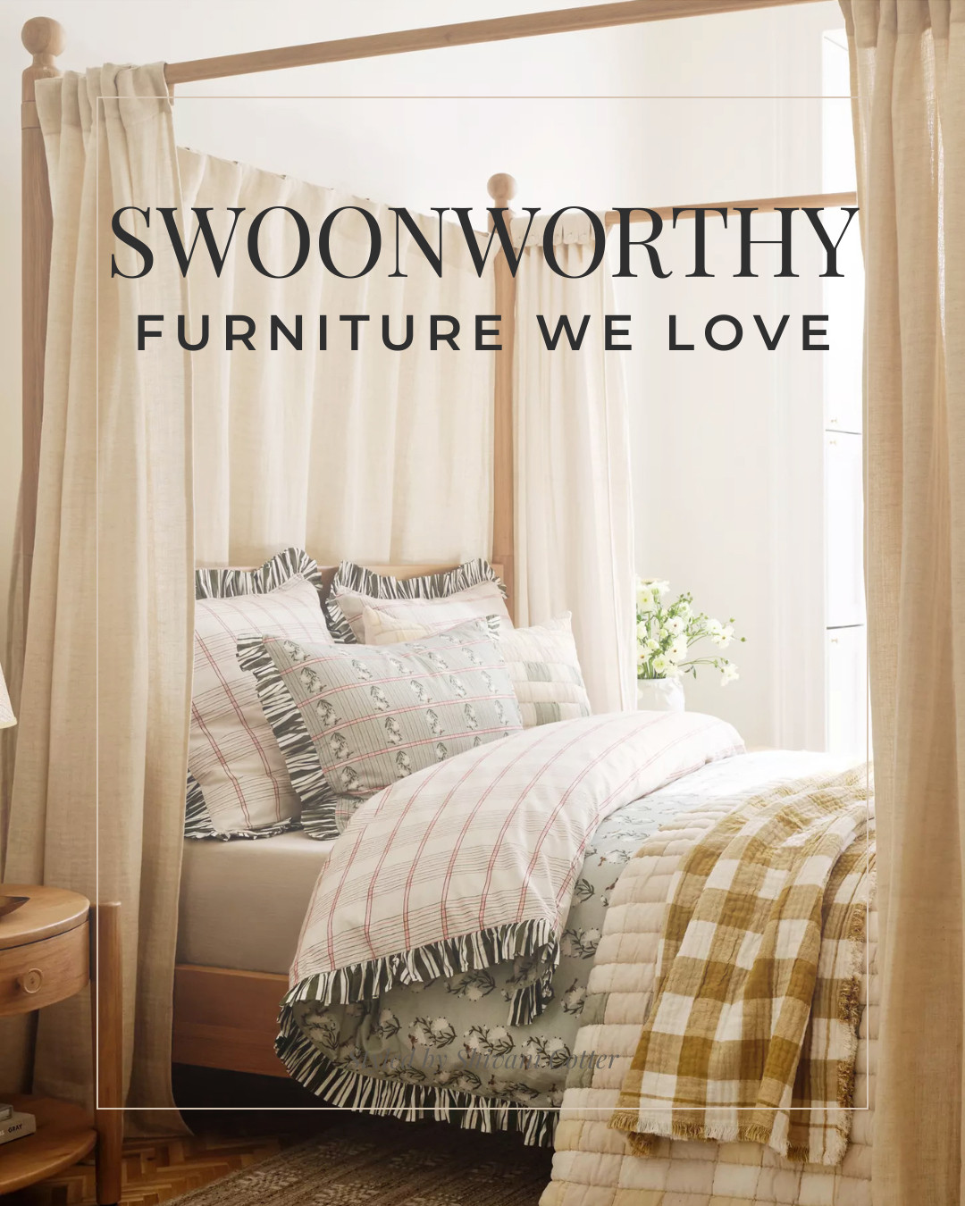 Swoonworthy Furniture
The Furniture Pieces Everyone Will Ask About 

💎 These pieces are absolutely stunning, feel timeless, and make your home look like it's out of a designer catalog!
💎 From the dreamy canopy bed and scalloped dresser to the striped console table and ruffle chair, every piece adds warmth, texture, and that collected-over-time look that makes a home feel effortlessly beautiful.
💎 These are the kinds of statement pieces that instantly make a room feel custom:
• warm wood tones
• soft neutral upholstery
• scalloped and ruffle details
• vintage inspired silhouettes
• classic furniture with personality
💎 Perfect for anyone who loves timeless home decor, traditional interiors, cozy luxury spaces, grandmillennial style, and elevated furniture that still feels warm and livable.

Everything is linked in my LTK store
Save this for your next home refresh 
designer furniture finds | timeless furniture | luxury furniture inspiration | canopy bed | scalloped dresser | traditional home decor | grandmillennial style | vintage inspired furniture | cozy luxury home | statement furniture pieces | collected home aesthetic | classic furniture design | cottage inspired interiors | English countryside decor | traditional modern home

#LTKHome