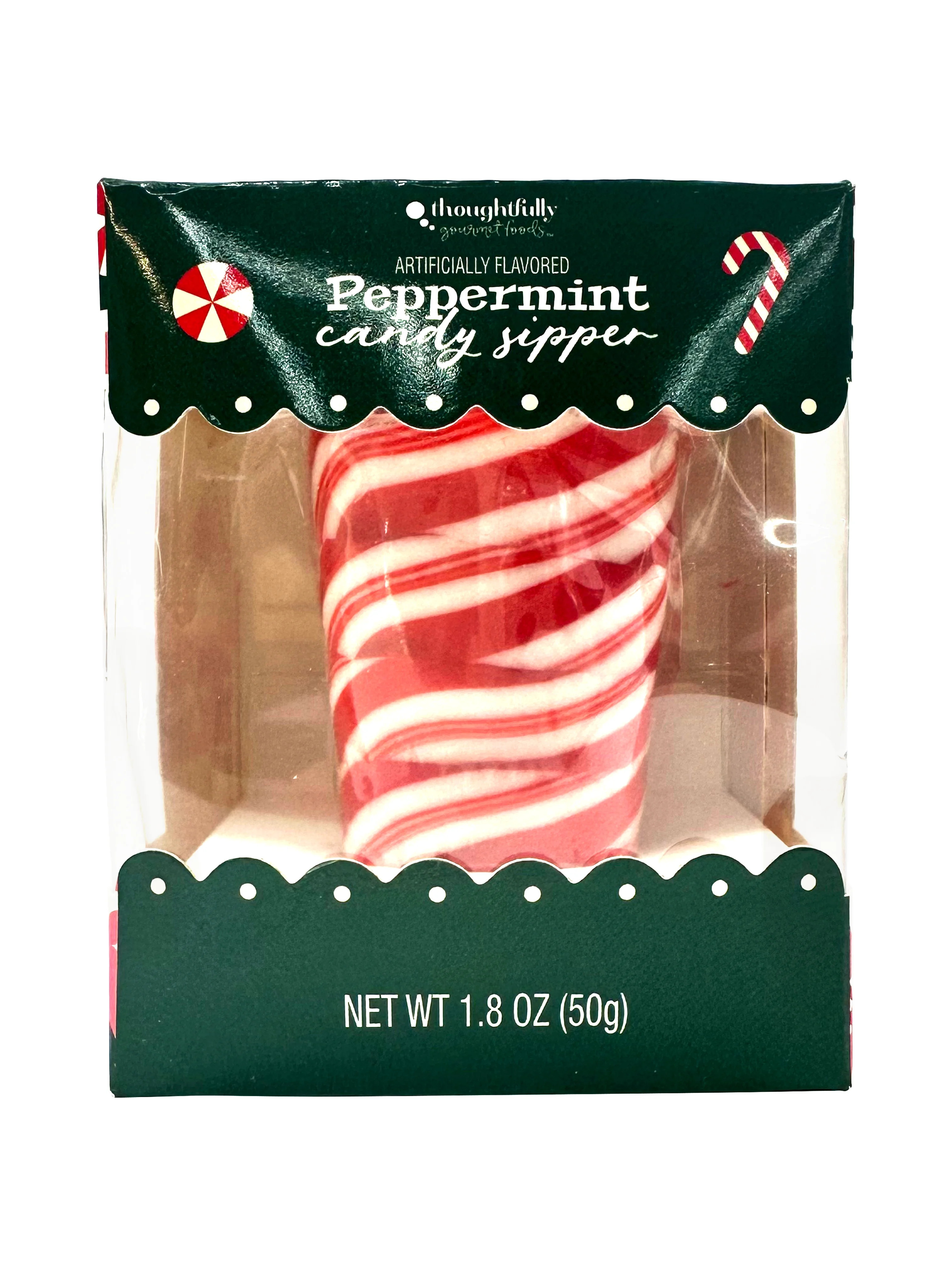 Thoughtfully, Peppermint Candy Sipper, Holiday Gift, Food Form Solid, Size 1.8 oz - Walmart.com | Walmart (US)