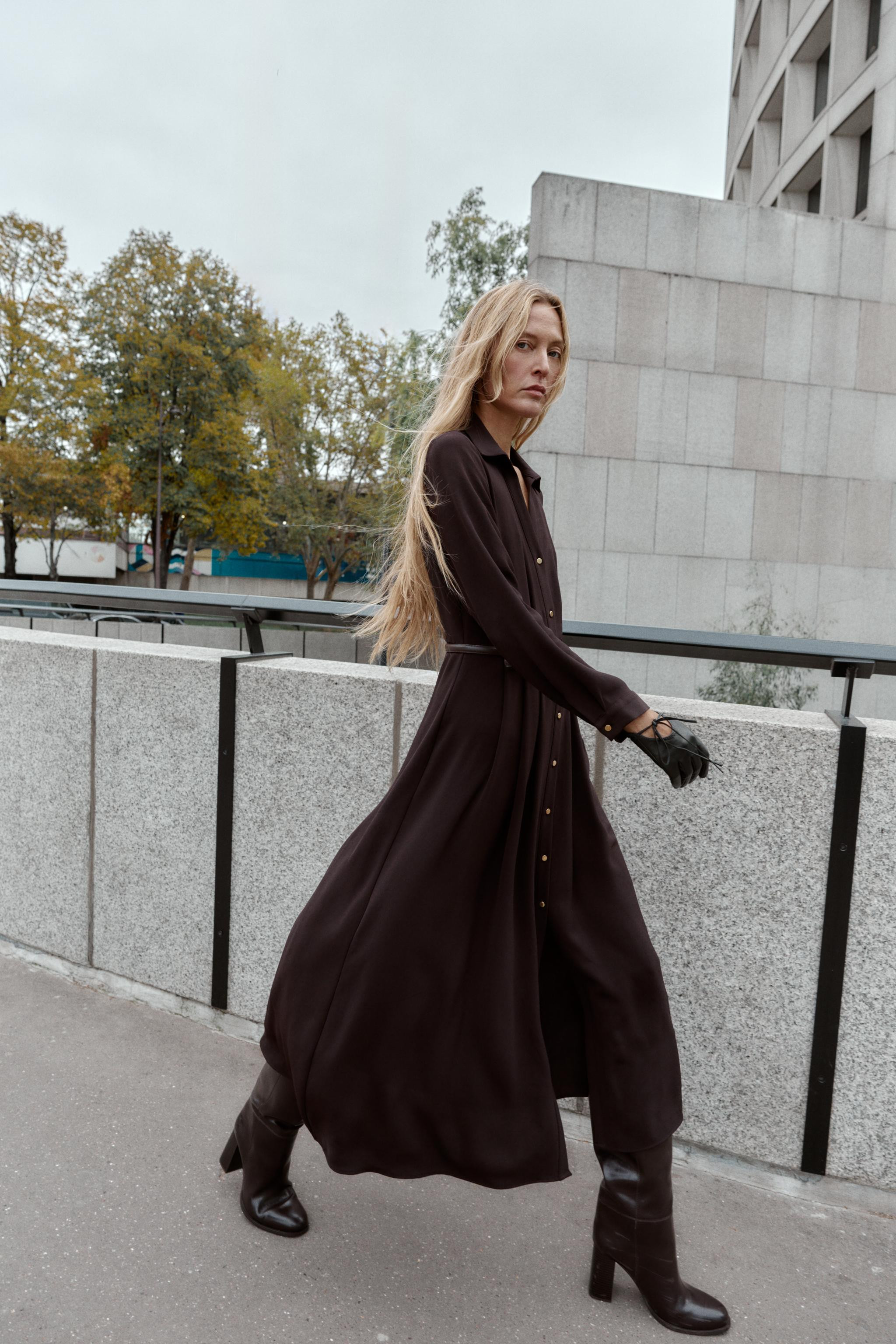 BELTED MIDI SHIRTDRESS | Zara US